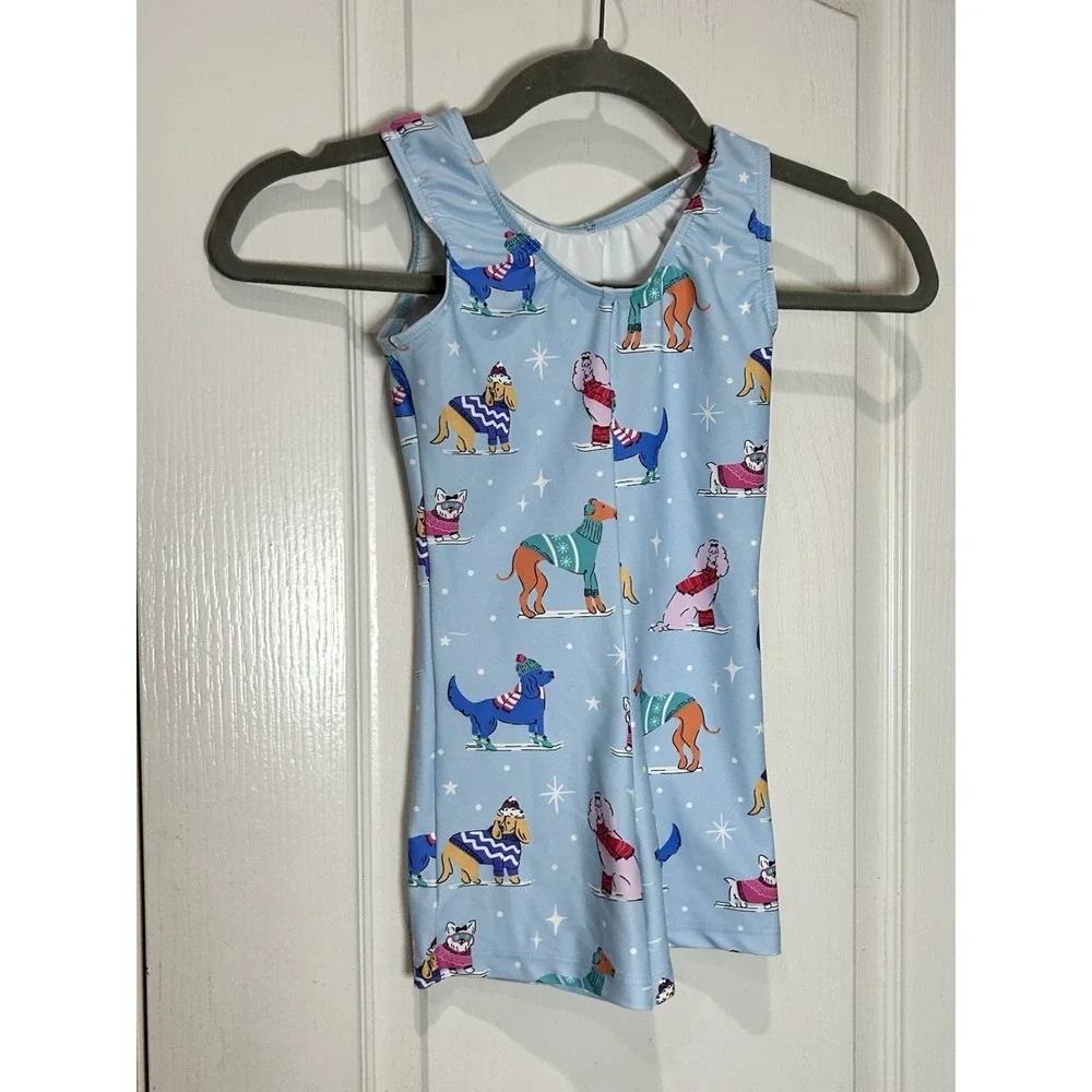Destira Snow Paws unitard Leotard Gymnastics Dance Child Small Dogs Winter Short